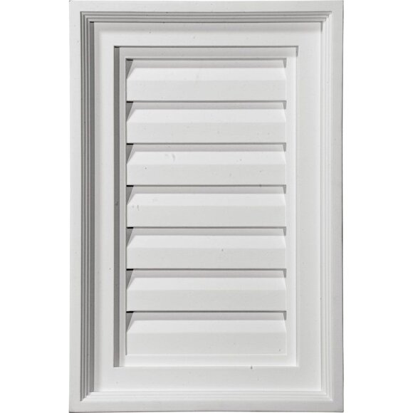 12"W x 24"H x 1 1/8"P Vertical Gable Vent Louver | Functional Urethane, Primed - Picture 5 of 6